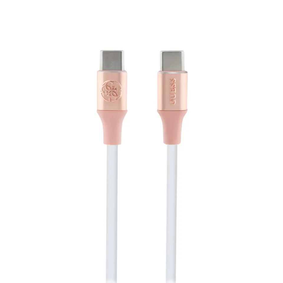 Guess GUCCLALRGDP kabel USB-C - USB-C 1.5m Fast Charging różowy/pink Ebossed Logo