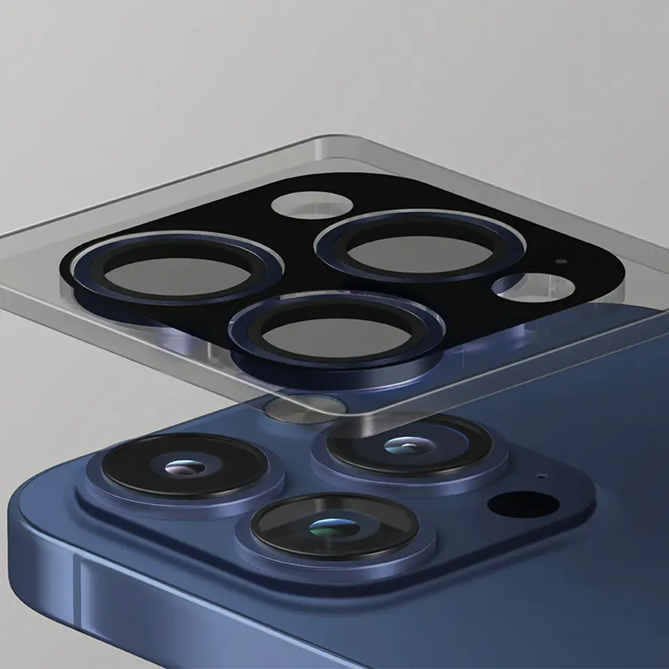 UNIQ Optix Aluminium Camera Lens Protector iPhone 14 6.1" / 14 Plus 6.7" midnight black szkło na obiektyw aparatu z aplikatorem
