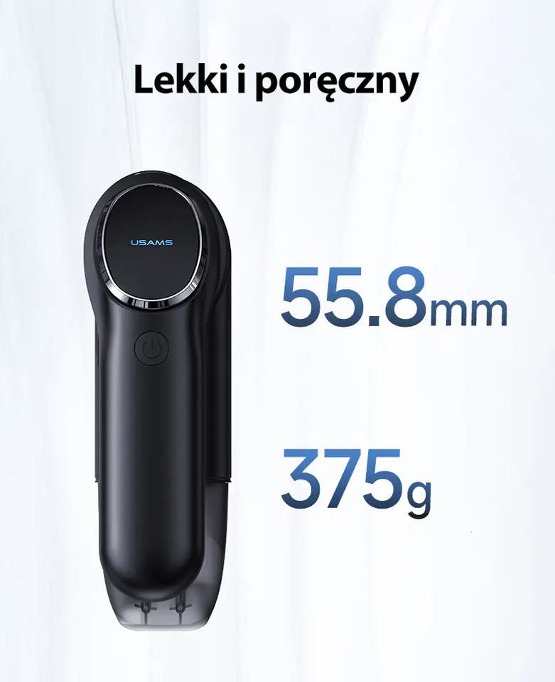 USAMS Odkurzacz Składany Minibezprzewodowy YAJ series czarny/black XCQZB25901 (US-ZB259)
