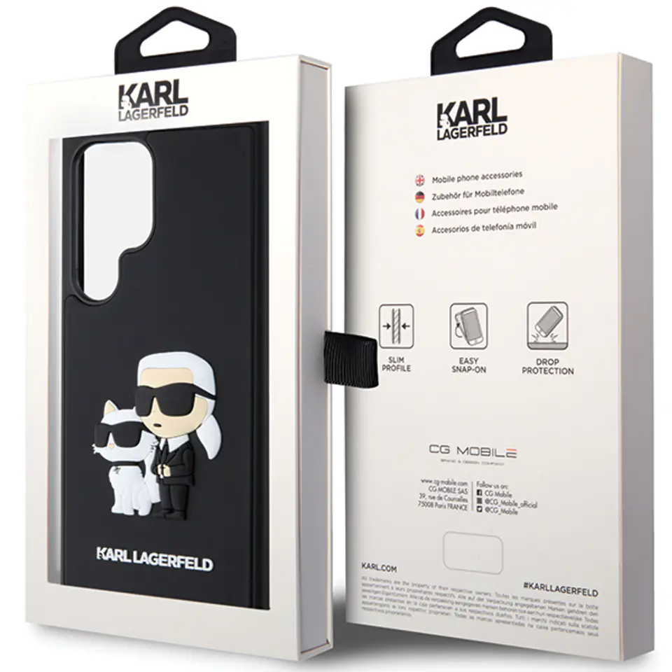 Karl Lagerfeld KLHCS24L3DRKCNK S24 Ultra  S928 czarny/black hardcase 3D Rubber Karl&Choupette