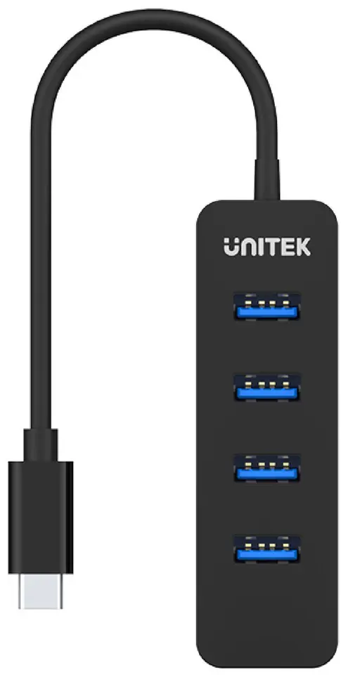 UNITEK HUB USB-C 4XUSB-A 3.1, AKTYWNY, 10 W, H1117B