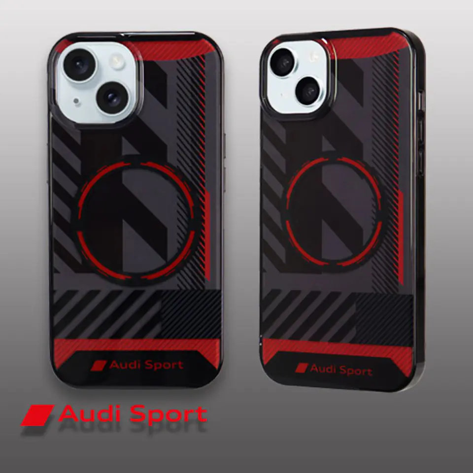 Audi IML Sport MagSafe Case iPhone 15 / 14 / 13 6.1" czarny/black hardcase AU-IMLMIP15-RSQ/D2-BK