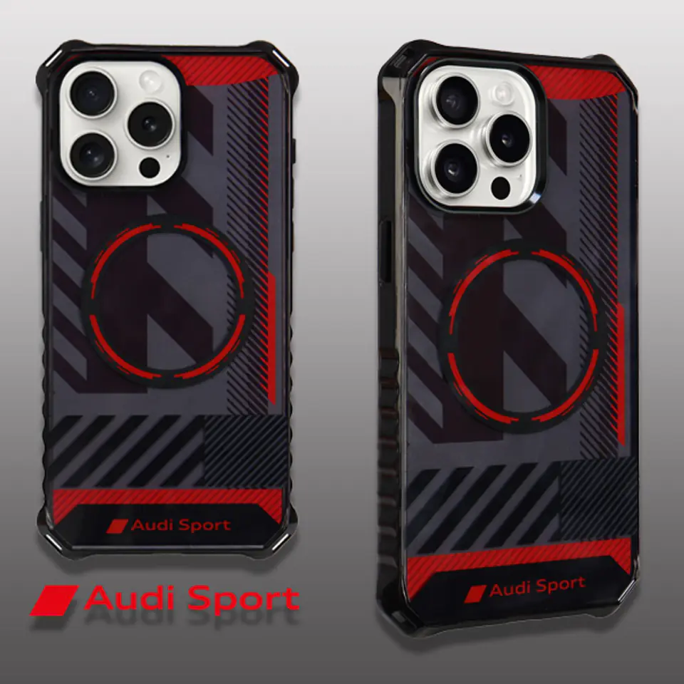 Audi IML Sport MagSafe Case iPhone 15 Pro 6.1" czarny/black hardcase AU-IMLMIP15P-RSQ/D2-BK