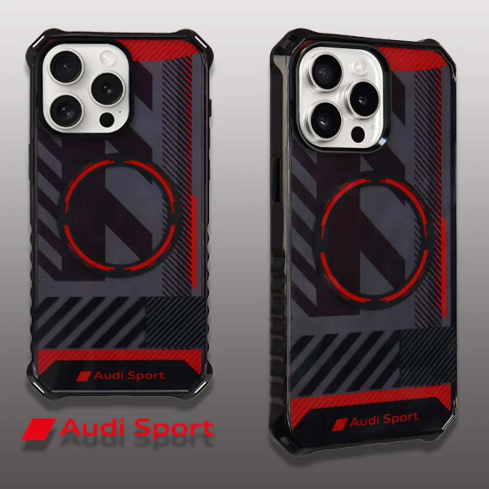 Audi IML Sport MagSafe Case iPhone 15 Pro Max 6.7" czarny/black hardcase AU-IMLMIP15PM-RSQ/D2-BK