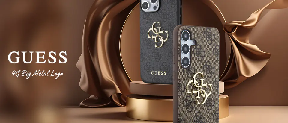 Guess GUHCZFD64GMGGR Z Fold6 F956 czarny/black Leather 4G Metal Logo