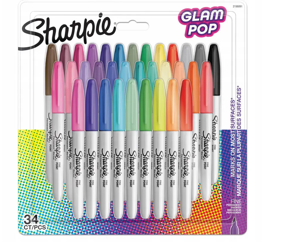 Markery permanentne SHARPIE Glam Pop 34 kolory 2198891