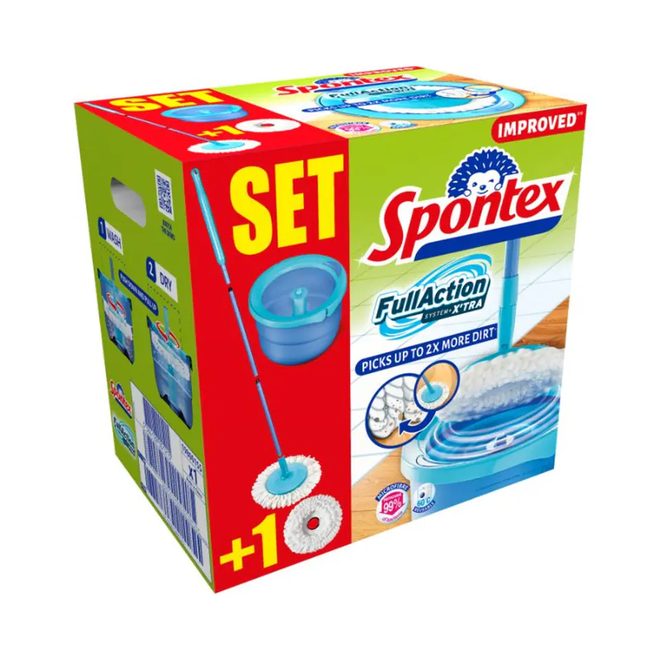 Zestaw SPONTEX Mop + wiaderko z obrotowym systemem Full Action System X`TRA 97050382