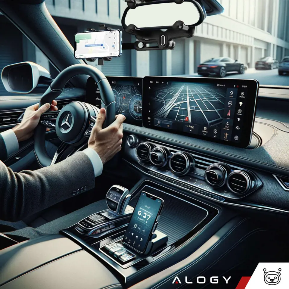 Uchwyt samochodowy do telefonu na lusterko wsteczne auta samochodu Alogy Mirror Car Holder Czarny