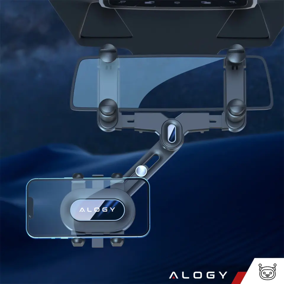 Uchwyt samochodowy do telefonu na lusterko wsteczne auta samochodu Alogy Mirror Car Holder Czarny