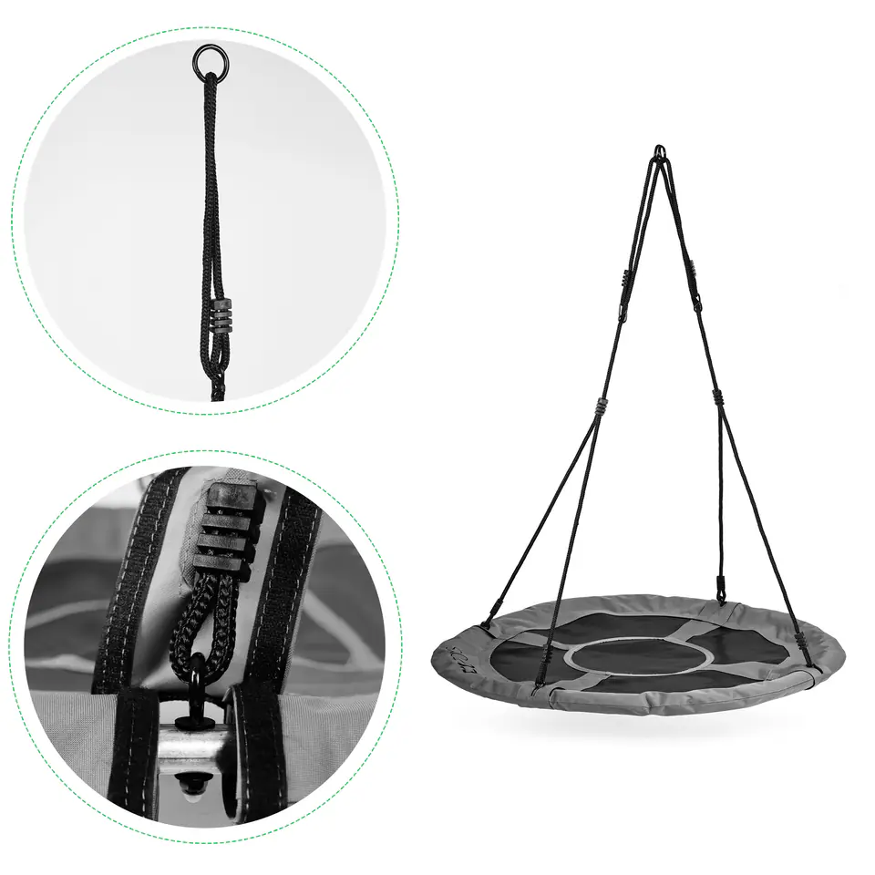 Huśtawka ogrodowa bocianie gniazdo 100 cm szara ECOTOYS