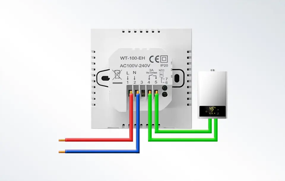 Inteligentny termostat boilera CWU Avatto WT100 3A Wi-Fi TUYA