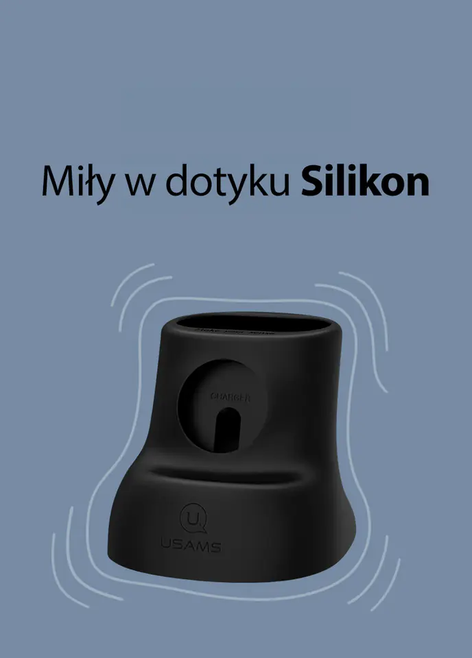 USAMS Silikonowy stojak 2w1 do ładowania Apple Watch i AirPods czarny/black ZJ51ZJ01 (US-ZJ051)