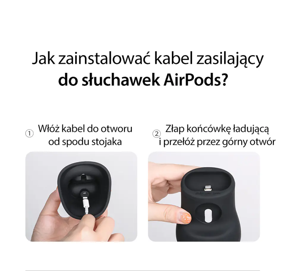 USAMS Silikonowy stojak 2w1 do ładowania Apple Watch i AirPods czarny/black ZJ51ZJ01 (US-ZJ051)