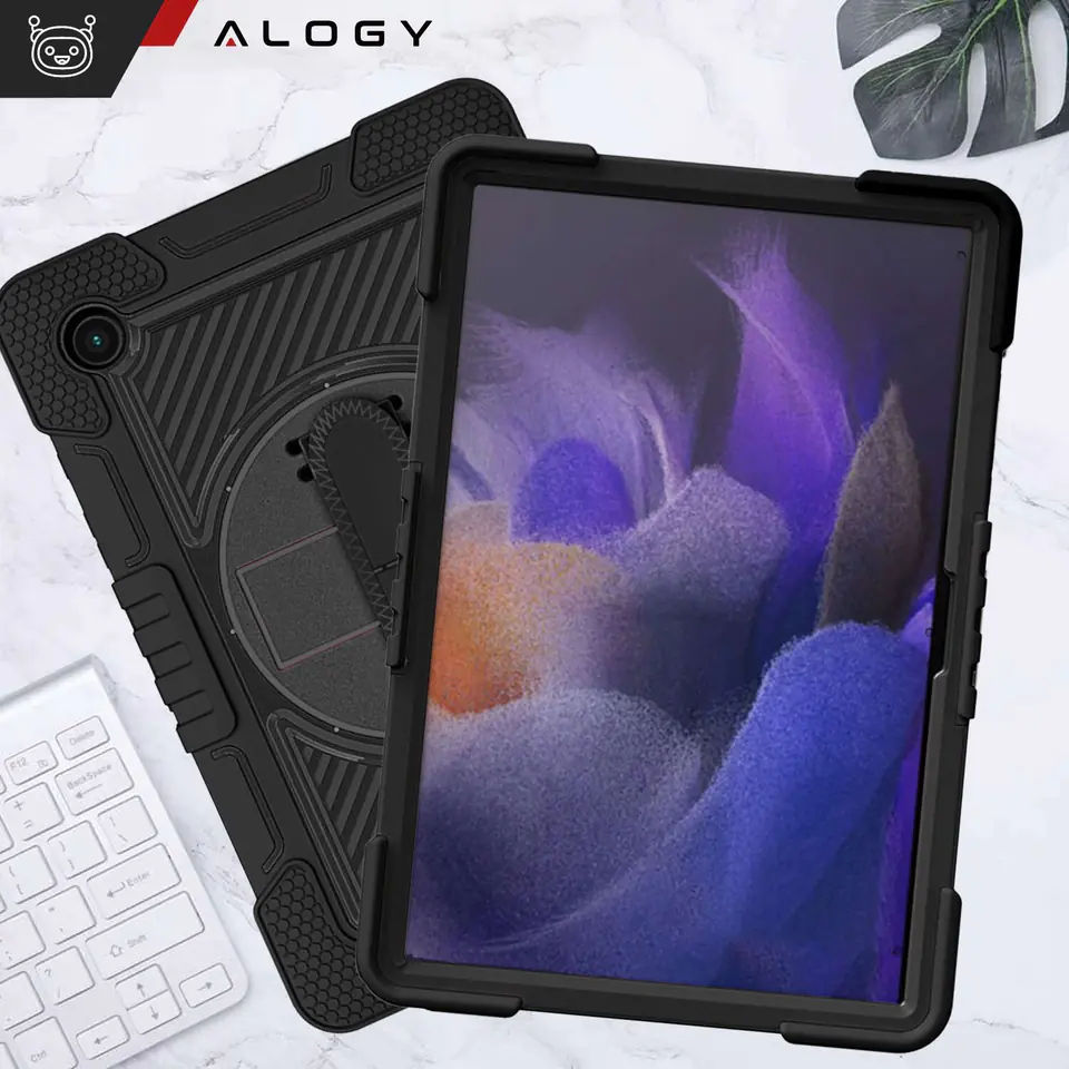 Etui do Samsung Galaxy Tab A9+ Plus 2023 11" X210/X215/X216 pancerne obudowa z paskiem Alogy Case czarne