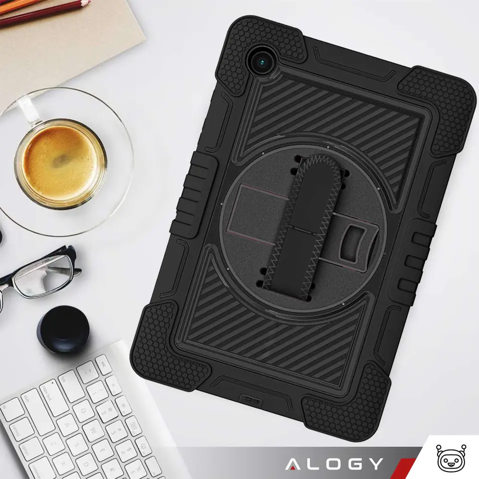 Etui do Samsung Galaxy Tab A9+ Plus 2023 11" X210/X215/X216 pancerne obudowa z paskiem Alogy Case czarne