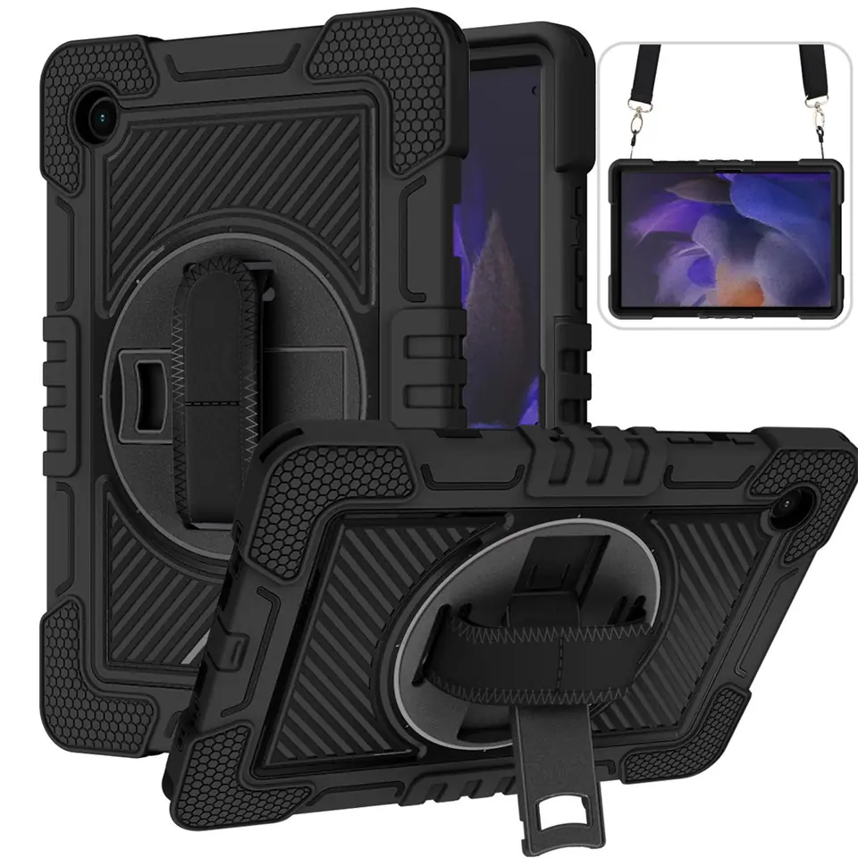 Etui do Samsung Galaxy Tab A9+ Plus 2023 11" X210/X215/X216 pancerne obudowa z paskiem Alogy Case czarne