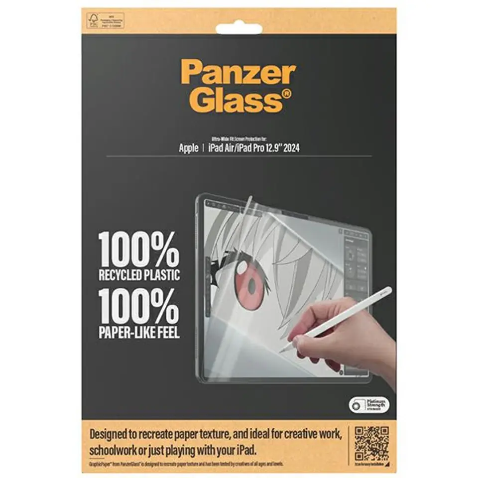 PanzerGlass GraphicPaper iPad Air 2024 12.9" | iPad Pro 2024 12.9" Anti Glare, Case Friendly, Ultra-wide Fit 2836