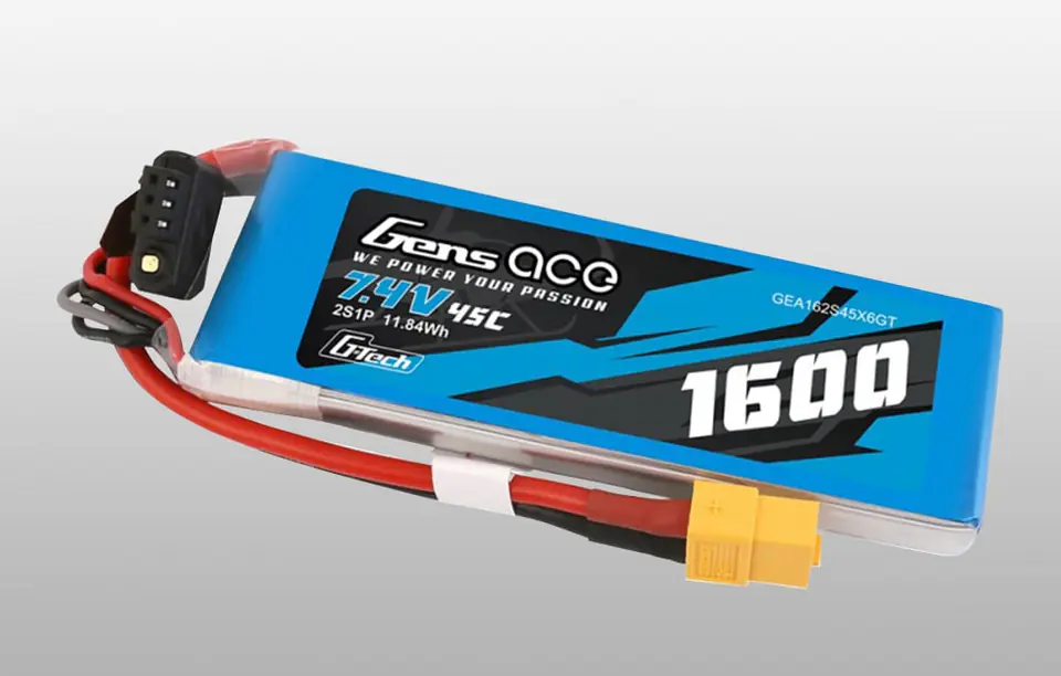 Akumulator GensAce G-Tech LiPo 1600mAh 7.4V 45C 2S1P z konektorem XT60 plug