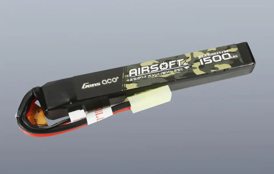 Akumulator Gens ace 25C 1500mAh 2S1P 7.4V Airsoft Gun Lipo z konektorem mini Tamiya Plug