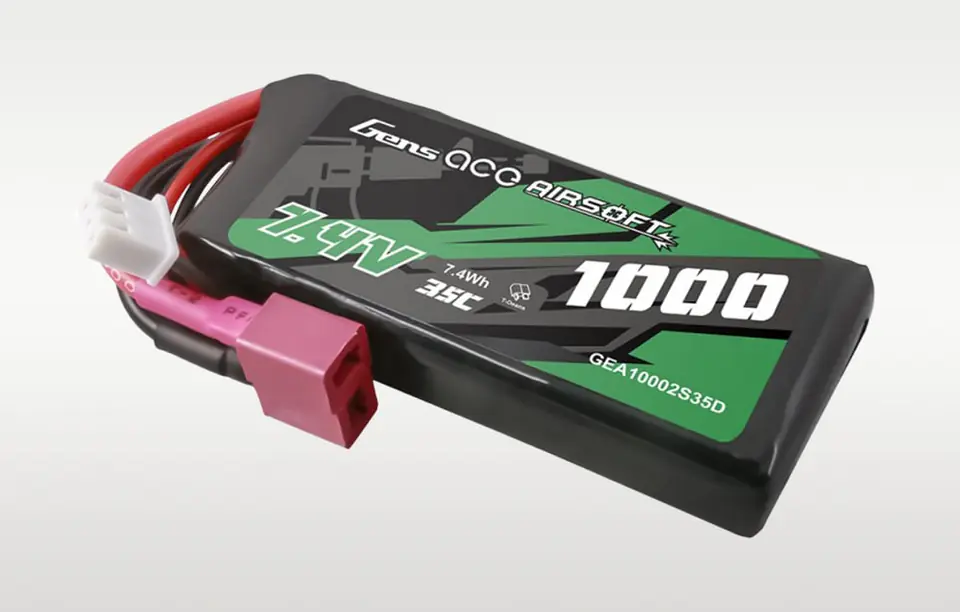 Akumulator Gens ace 35C 1000mAh 2S1P 7.4V Airsoft Gun Lipo z konektorem T Plug