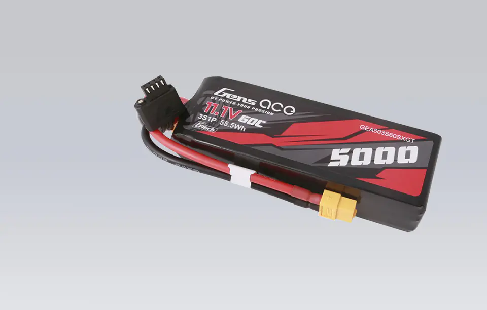 Akumulator Gens ace G-Tech 5000mAh 11.1V 60C 3S1P Lipo z konektorem XT60 Plug