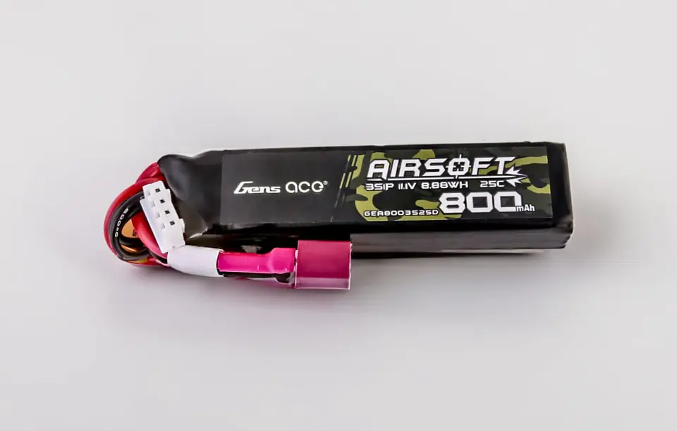 Akumulator Gens Ace Lipo 800MAH 11.1V 25C 3S1P Airsoft Gun Lipo z konektorem T (Deans) Plug