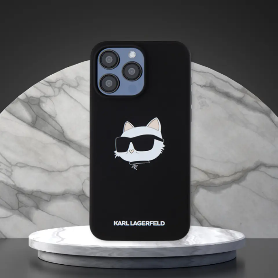 Karl Lagerfeld KLHMP15SSCHPPLK iPhone 15 / 14 / 13 6.1" czarny/black hardcase Silicone Choupette Head MagSafe