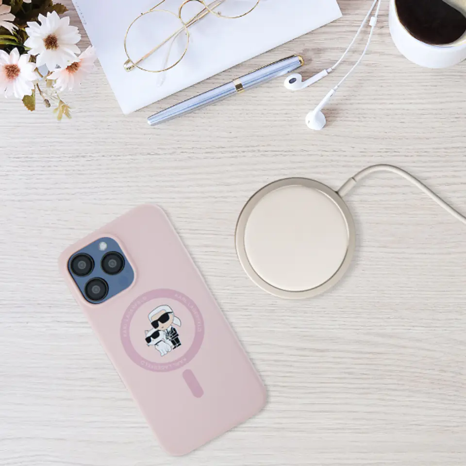 Karl Lagerfeld KLHMP14XSCMKCRHK iPhone 14 Pro Max 6.7" czarny/black hardcase Silicone Karl & Choupette MagSafe