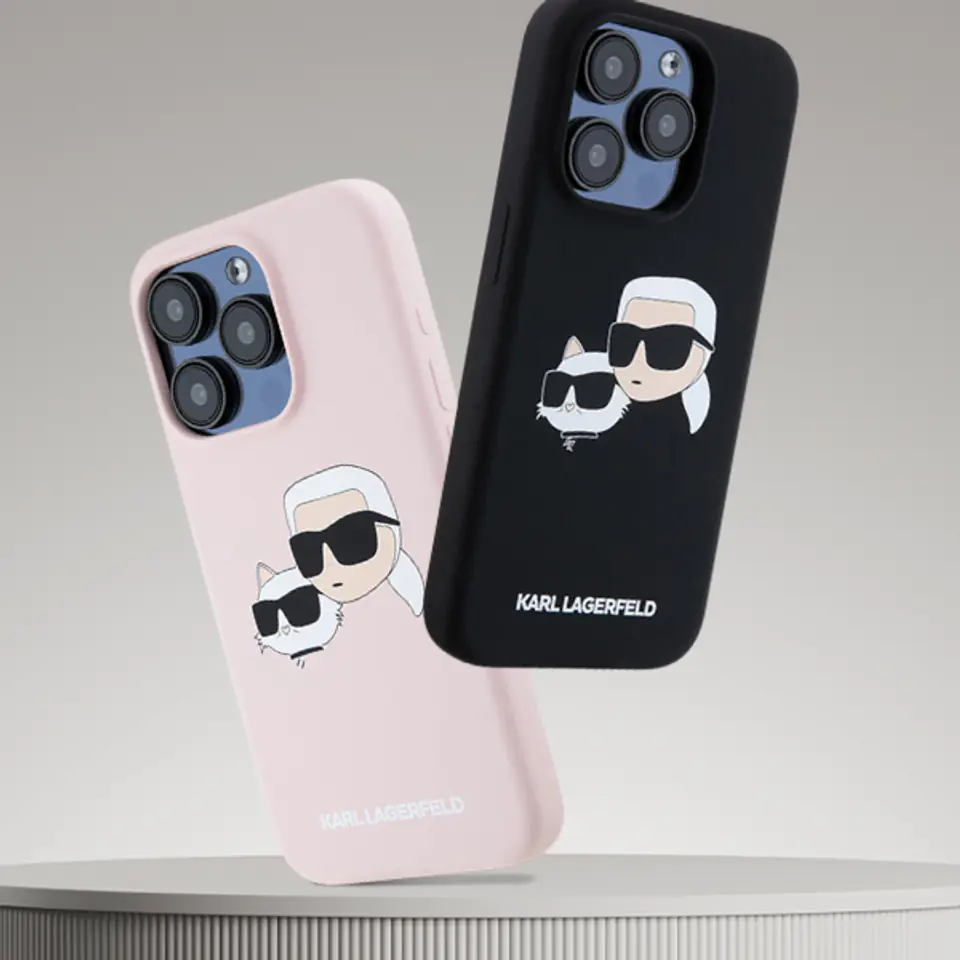 Karl Lagerfeld KLHMP16XSKCHPPLP iPhone16 Pro Max 6.9" różowy/pink hardcase Silicone Double Heads Print MagSafe