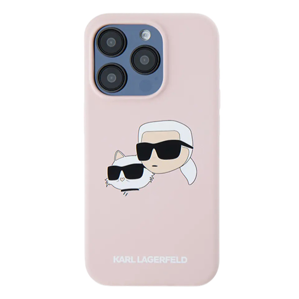 Karl Lagerfeld KLHMP16XSKCHPPLP iPhone16 Pro Max 6.9" różowy/pink hardcase Silicone Double Heads Print MagSafe