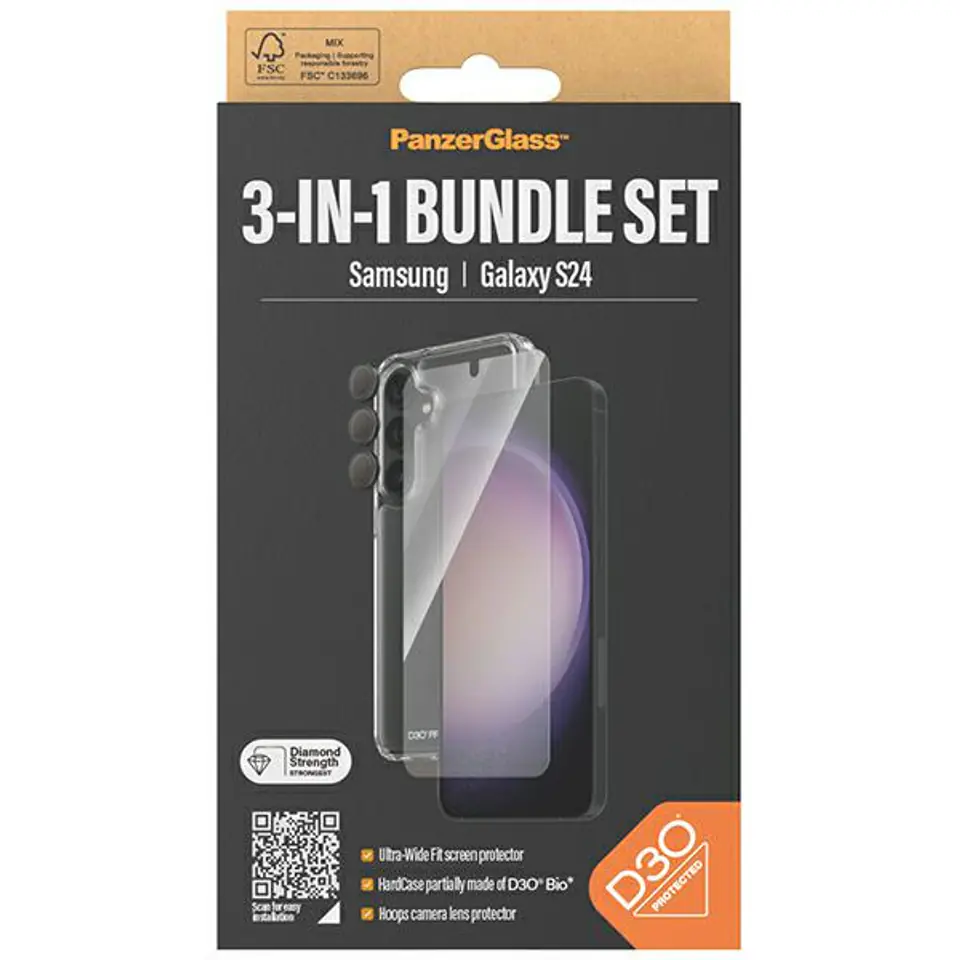 PanzerGlass Bundle 3in1 Sam S24 S921 Hardcase + Screen Protector + Camera Lens B1210+7350