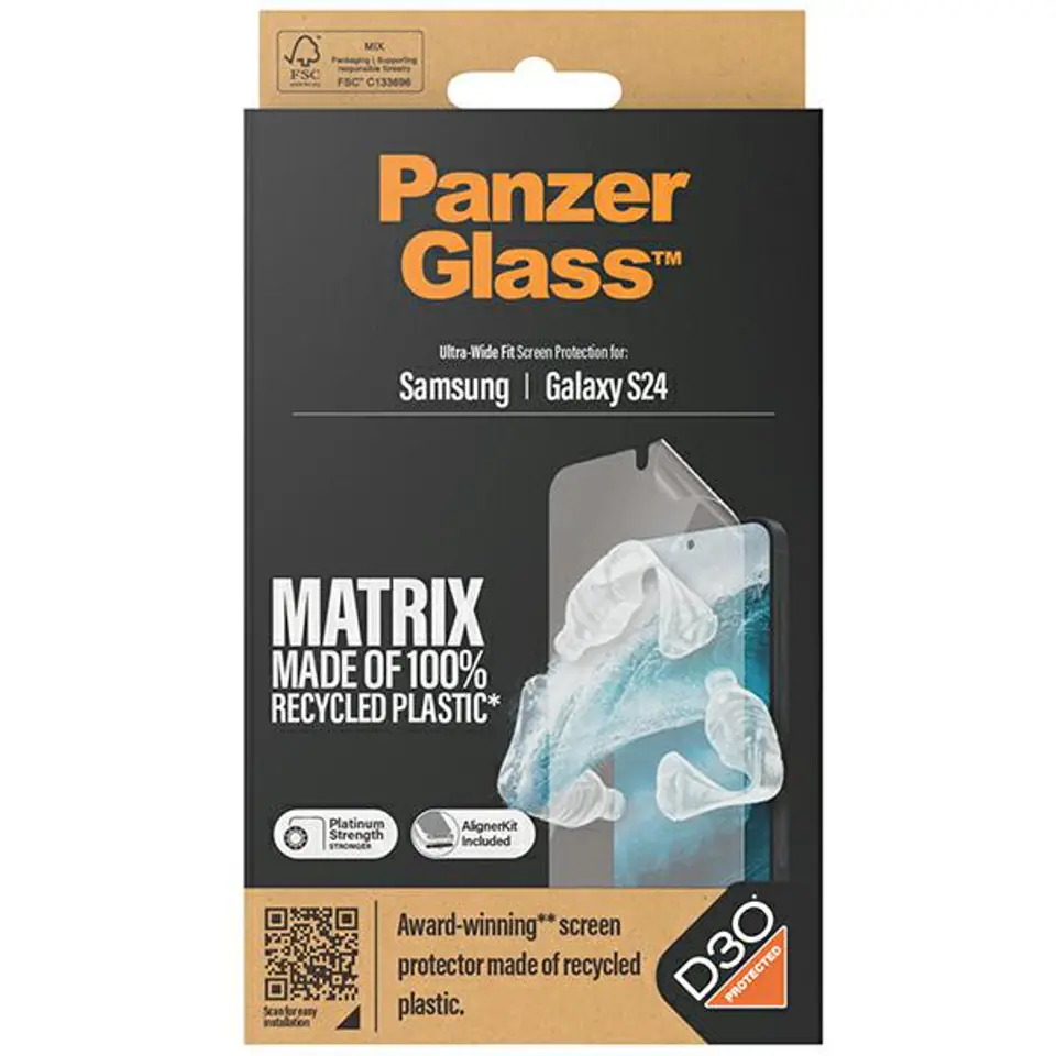 PanzerGlass Ultra-Wide Fit Sam S24 S921 D3O Matrix Screen Protection 7353 z aplikatorem