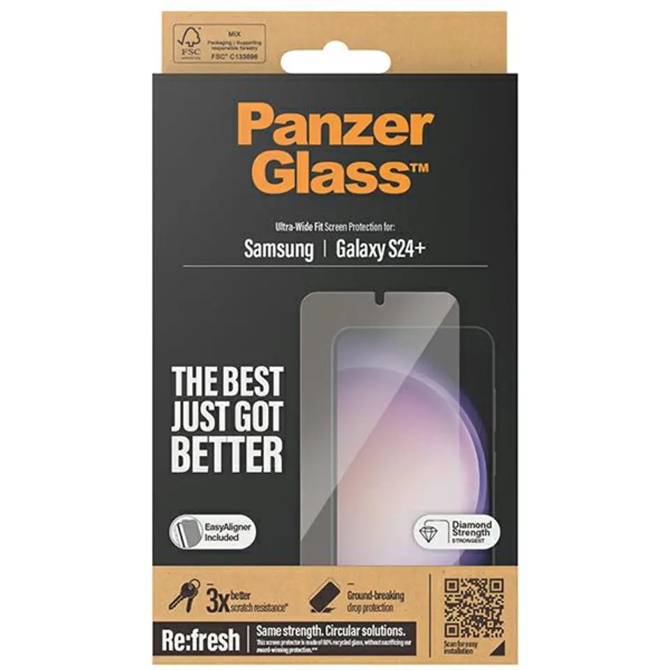 PanzerGlass Ultra-Wide Fit Sam S24+ S926 Screen Protection 7351 z aplikatorem