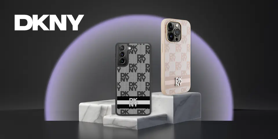 Oryginalne Etui SAMSUNG GALAXY S24 DKNY Hardcase Leather Checkered Mono Pattern & Printed Stripes (DKHCS24SPCPTSSK) czarne