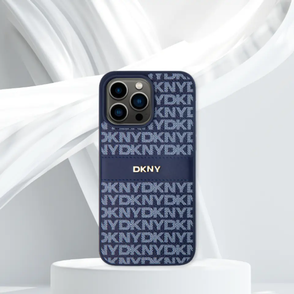 Oryginalne Etui IPHONE 16 PRO MAX DKNY Hardcase Texture Pattern Tonal Stripe (DKHCP16XPRTHSLK) czarne