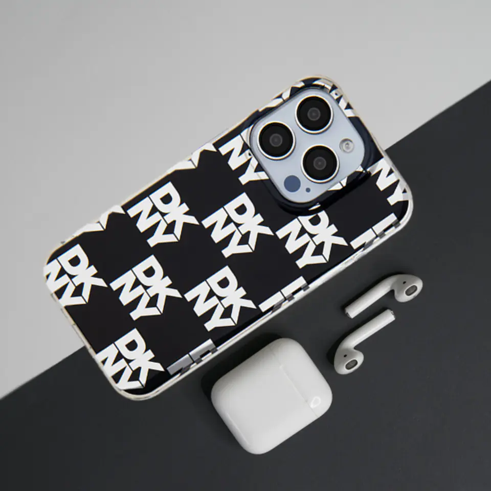 Oryginalne Etui IPHONE 13 / 14 / 15 DKNY Hardcase IML Checkered Mono Pattern (DKHCP15SHDLCEK) czarne