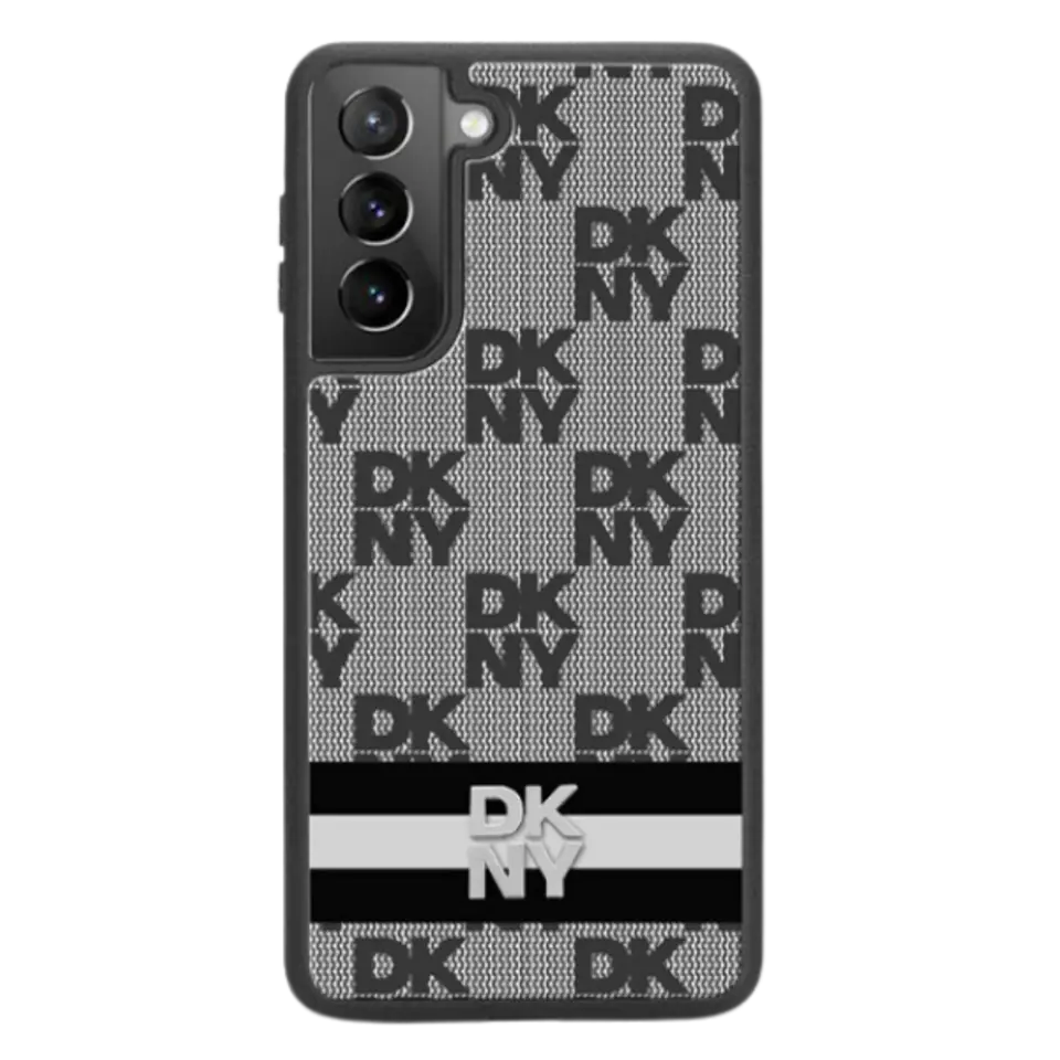 Oryginalne Etui SAMSUNG GALAXY S24 ULTRA DKNY Hardcase Leather Checkered Mono Pattern & Printed Stripes (DKHCS24LPCPTSSK) czarne