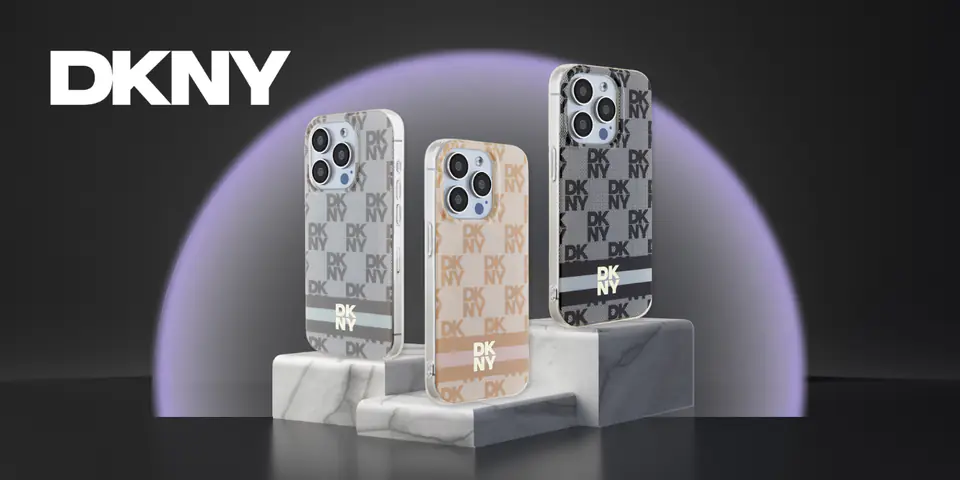 Oryginalne Etui IPHONE 13 PRO MAX DKNY Hardcase IML Checkered Mono Pattern & Printed Stripes MagSafe (DKHMP13XHCPTSK) czarne