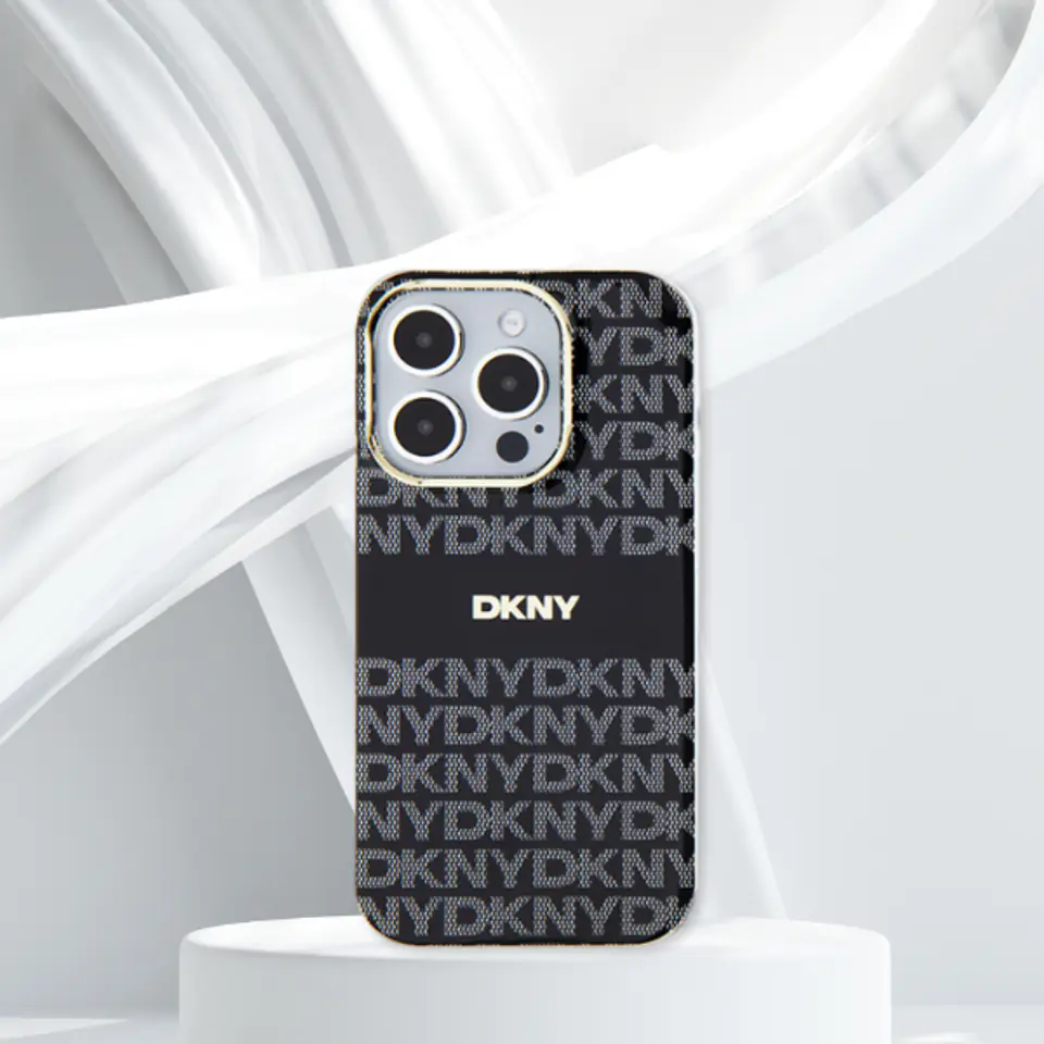 Oryginalne Etui IPHONE 14 PRO DKNY Hardcase IML Mono & Stripe MagSafe (DKHMP14LHRHSEP) różowe