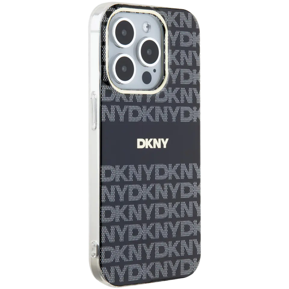 Oryginalne Etui IPHONE 13 PRO MAX DKNY Hardcase IML Mono & Stripe MagSafe (DKHMP13XHRHSEK) czarne