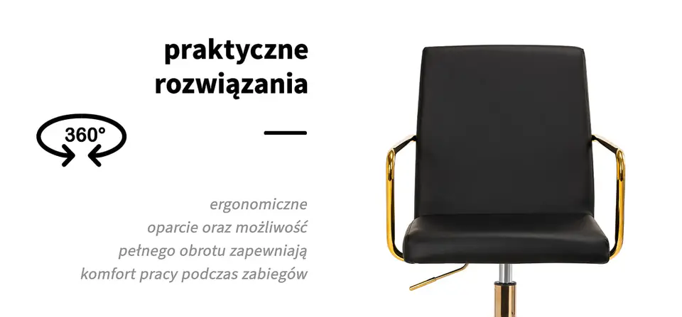 Krzesło Kosmetyczne QS-OF211G złoto czarne