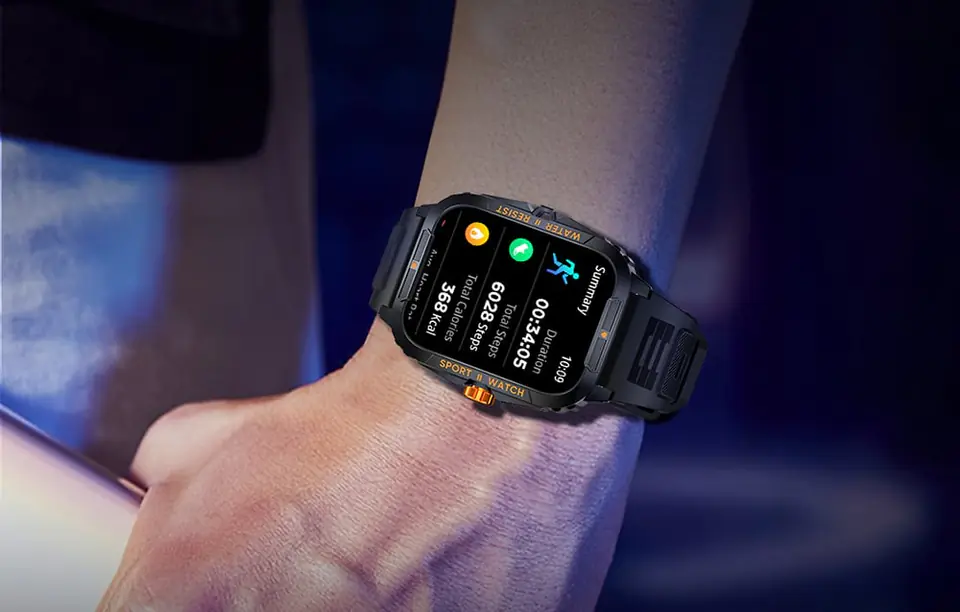 Smartwatch Colmi P76 (czarno- pomarańczowy)