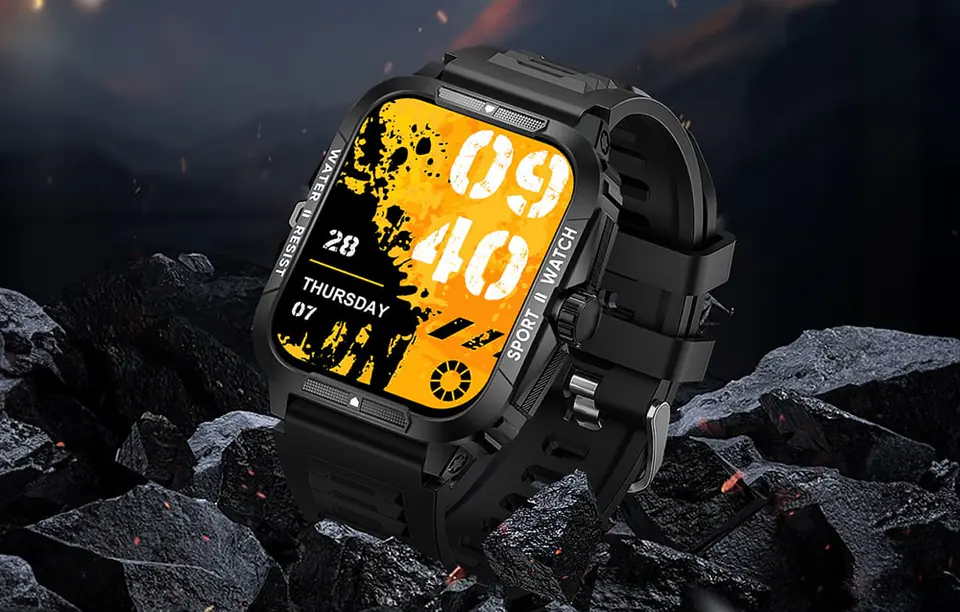 Smartwatch Colmi P76 (czarno- pomarańczowy)