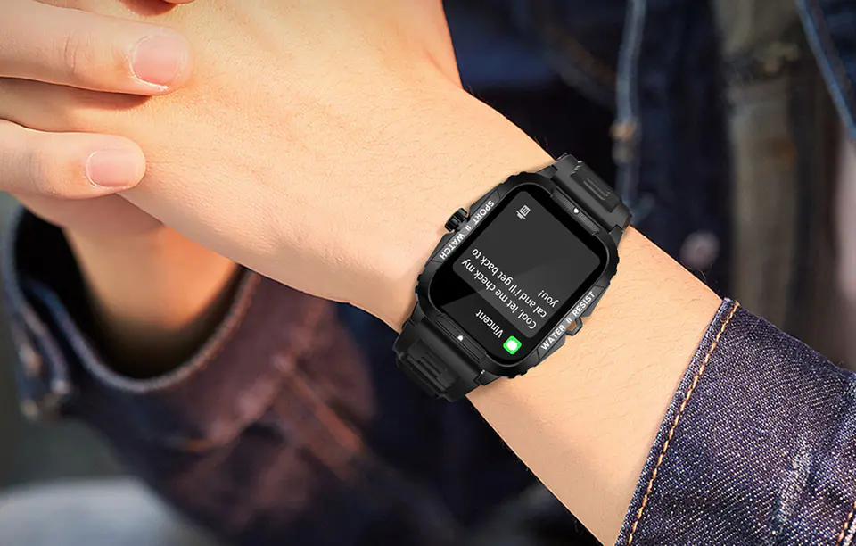 Smartwatch Colmi P76 (czarno- pomarańczowy)