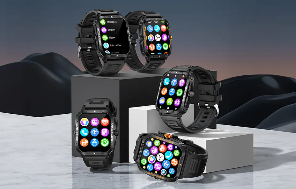 Smartwatch Colmi P76 (czarno- pomarańczowy)