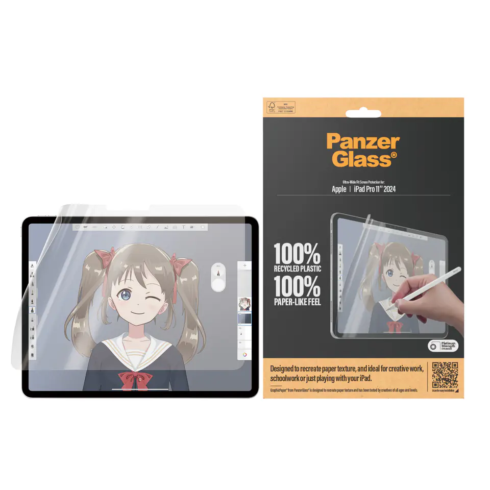 PanzerGlass GraphicPaper iPad Pro 2024 11" Anti Glare, Case Friendly, Ultra-wide Fit 2832