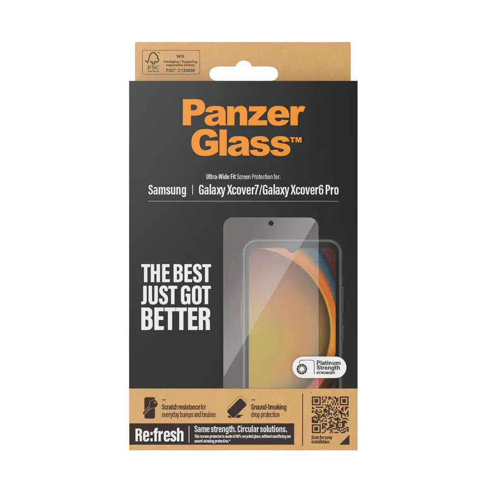 PanzerGlass Ultra-Wide Fit Sam Xcover7/ Xcover6 Pro re-glass Screen Protection 7365