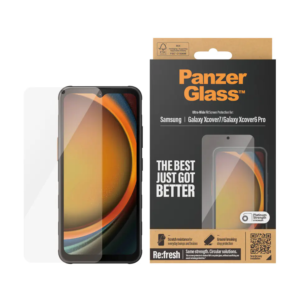 PanzerGlass Ultra-Wide Fit Sam Xcover7/ Xcover6 Pro re-glass Screen Protection 7365