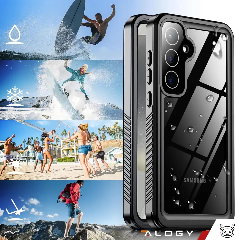 Etui do Samsung Galaxy S24+ Plus Pancerne wodoodporne IP68 360 Armor Case wbudowana szybka Alogy czarne