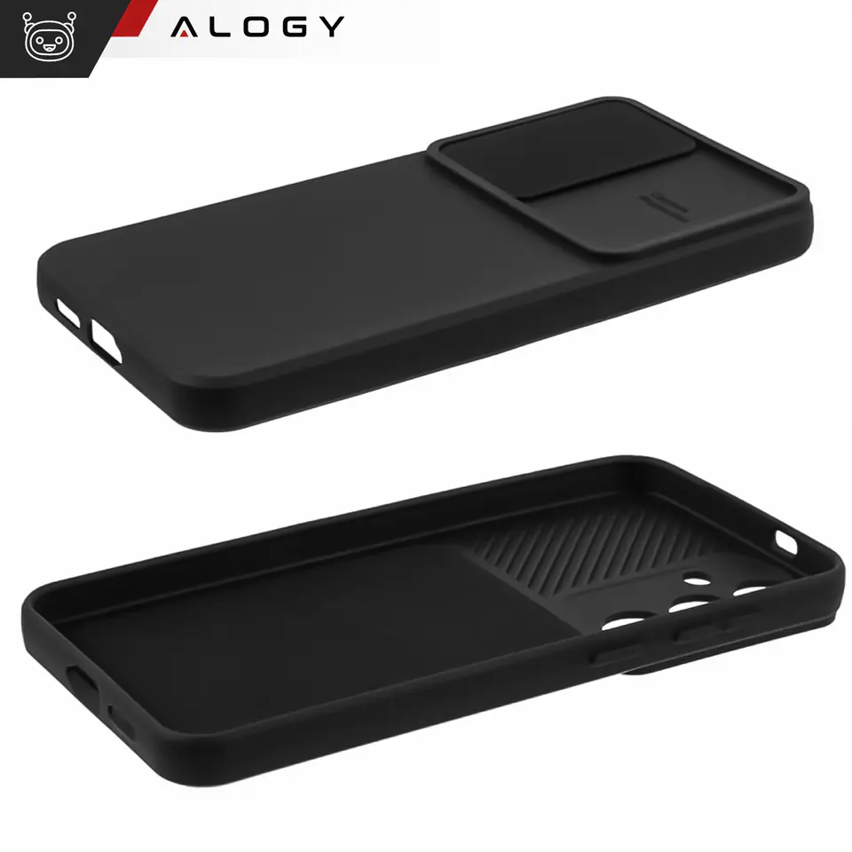 Etui do Samsung Galaxy S24 pancerne obudowa ochrona osłona aparatu Slide Camshield Case Alogy czarne